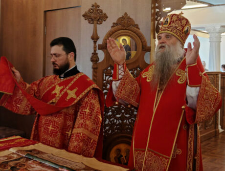 Преосвященнейший епископ Савва совершил Божественную Литургию в Николо-Тихвинском женском монастыре посёлка Пятницкое